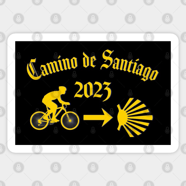 Camino de Santiago de Compostela Male Cyclist 2023 Sticker by Brasilia Catholic